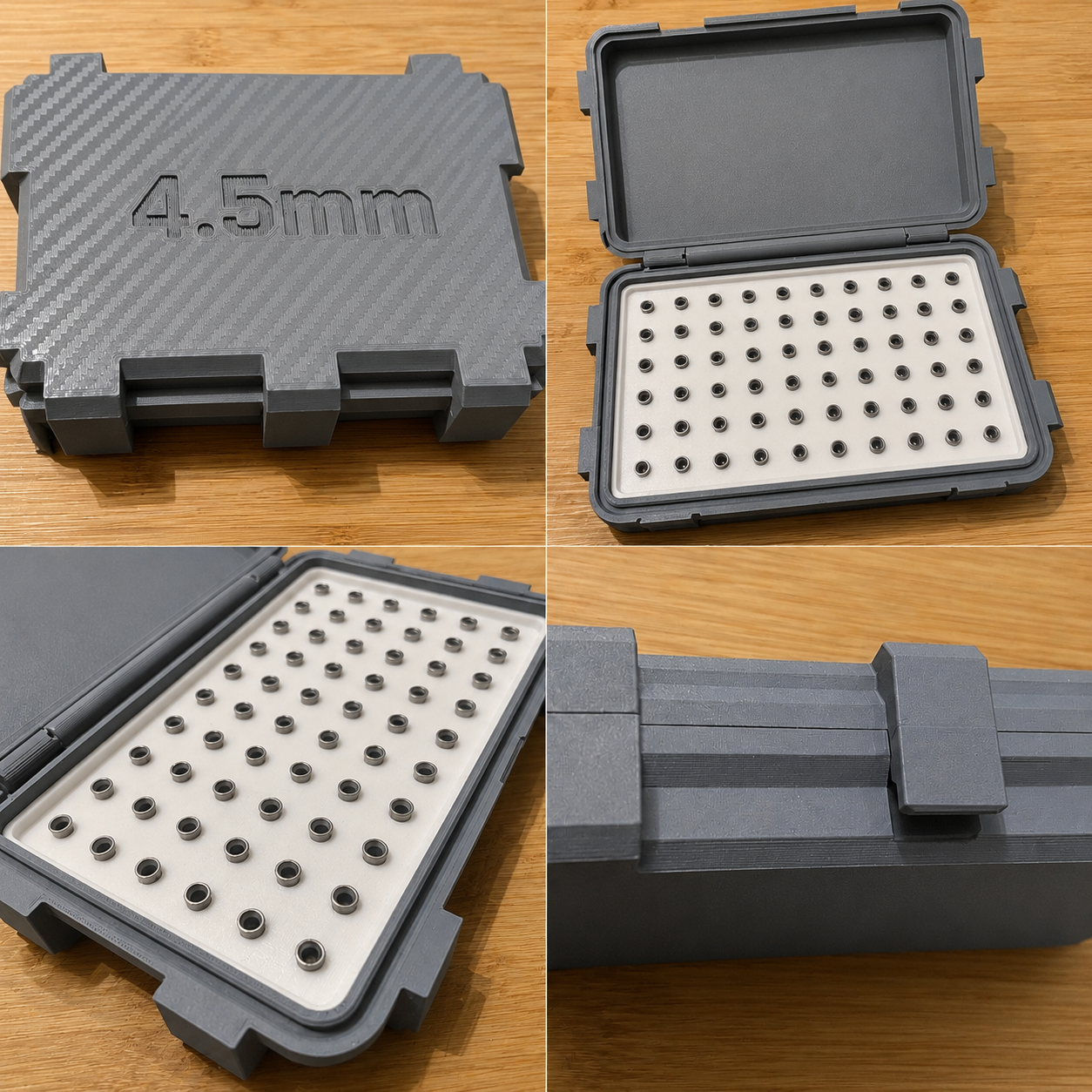Moderne Diabolobox/Schüttelbox Carbonlook 4.5mm für 60 Diabolo