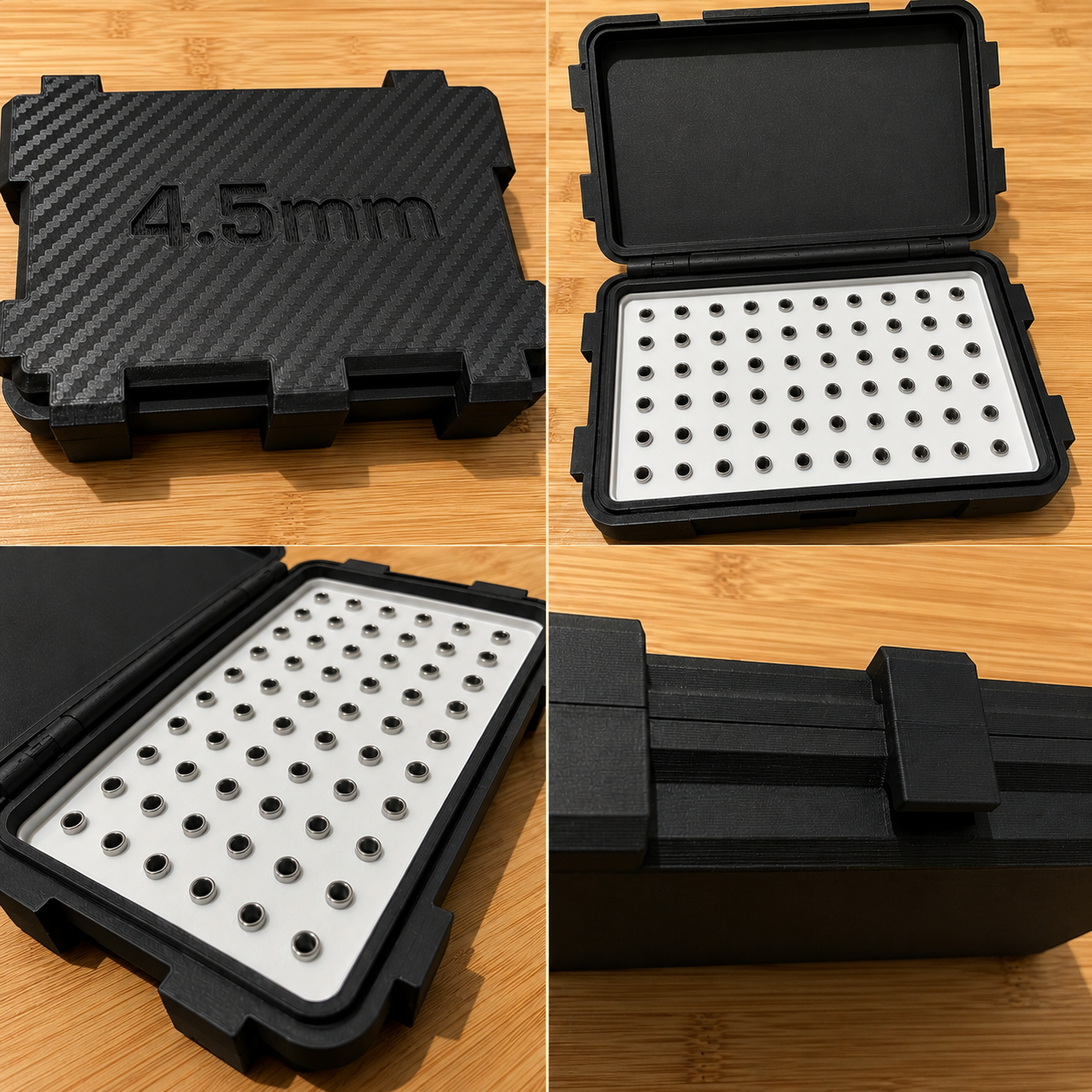 Moderne Diabolobox/Schüttelbox Carbonlook 4.5mm für 60 Diabolo