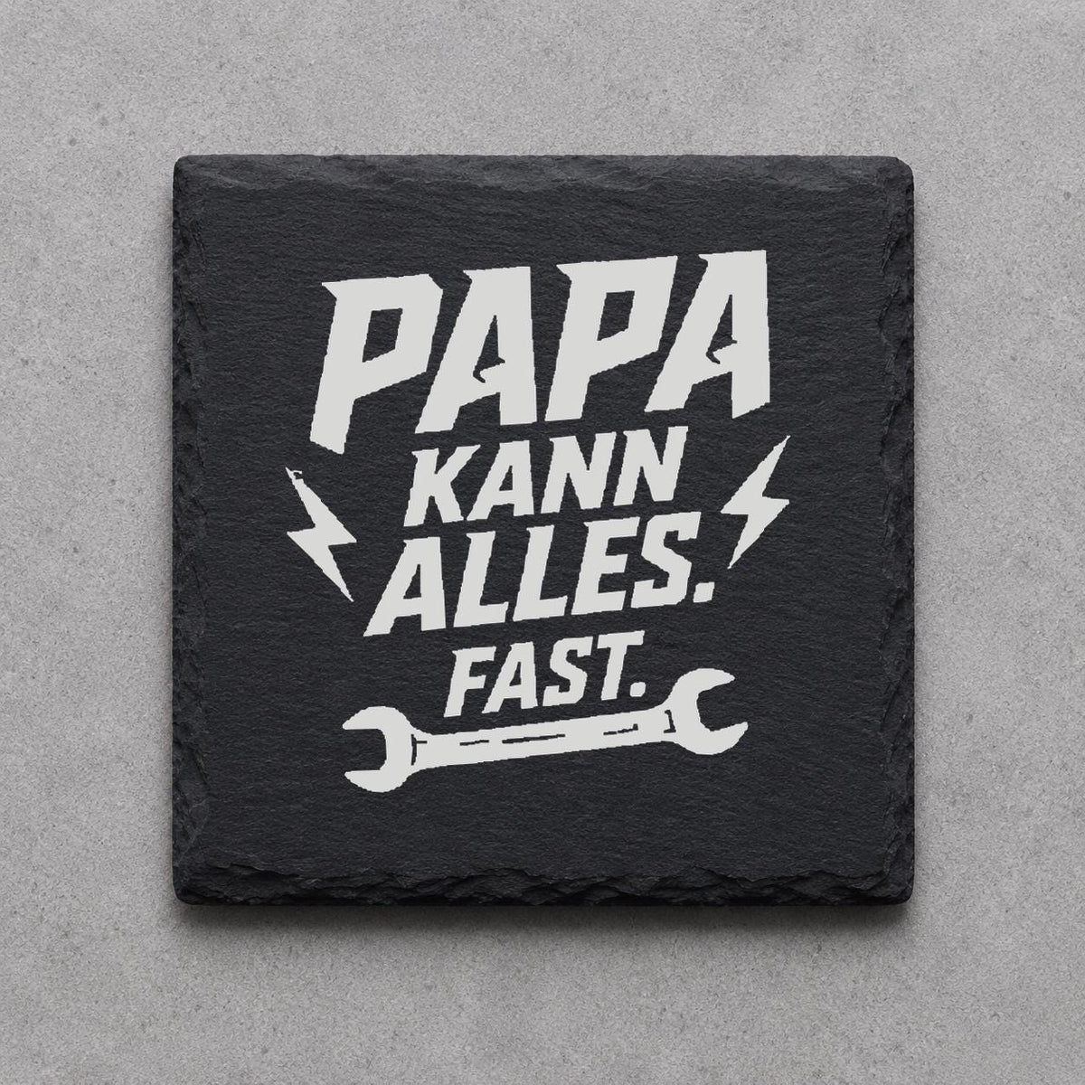 Schieferuntersetzer für Papa – graviertes Geschenk zum Geburtstag oder Vatertag