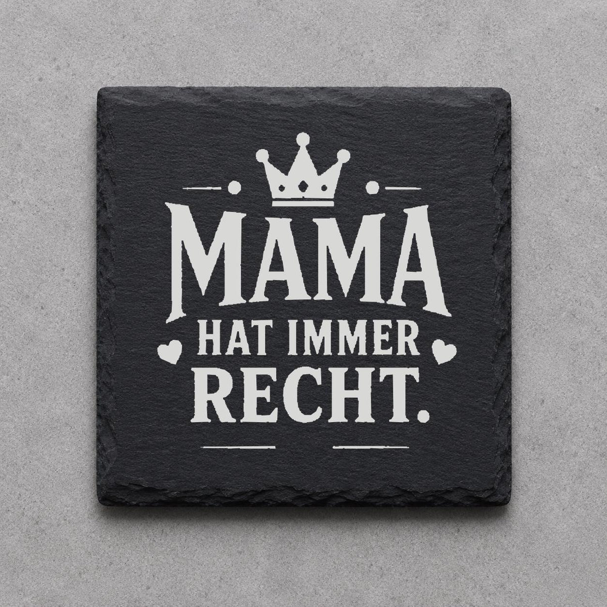 Schieferuntersetzer für Mama – graviertes Geschenk zum Geburtstag oder Muttertag
