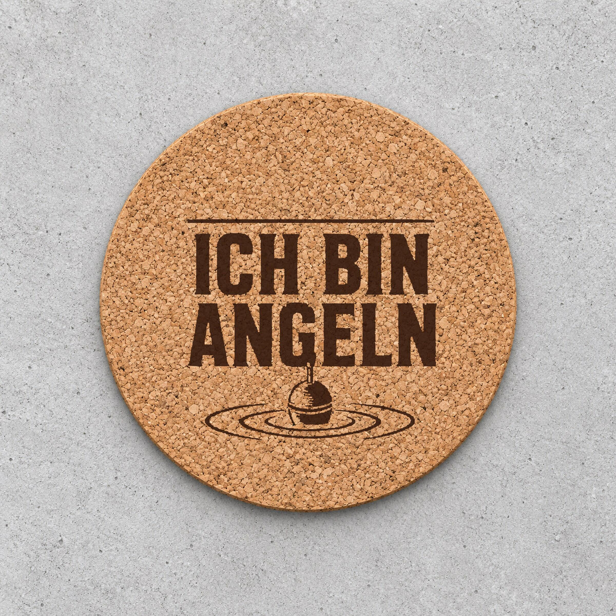 Korkuntersetzer Angeln – 4er Set graviert | Geschenk für Angler und Hobbyfischer