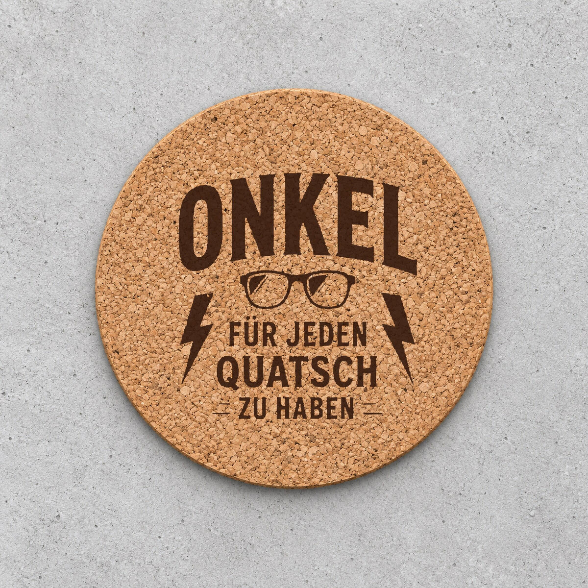 Korkuntersetzer für Onkel – graviertes Geschenk zum Geburtstag oder zu Weihnachten